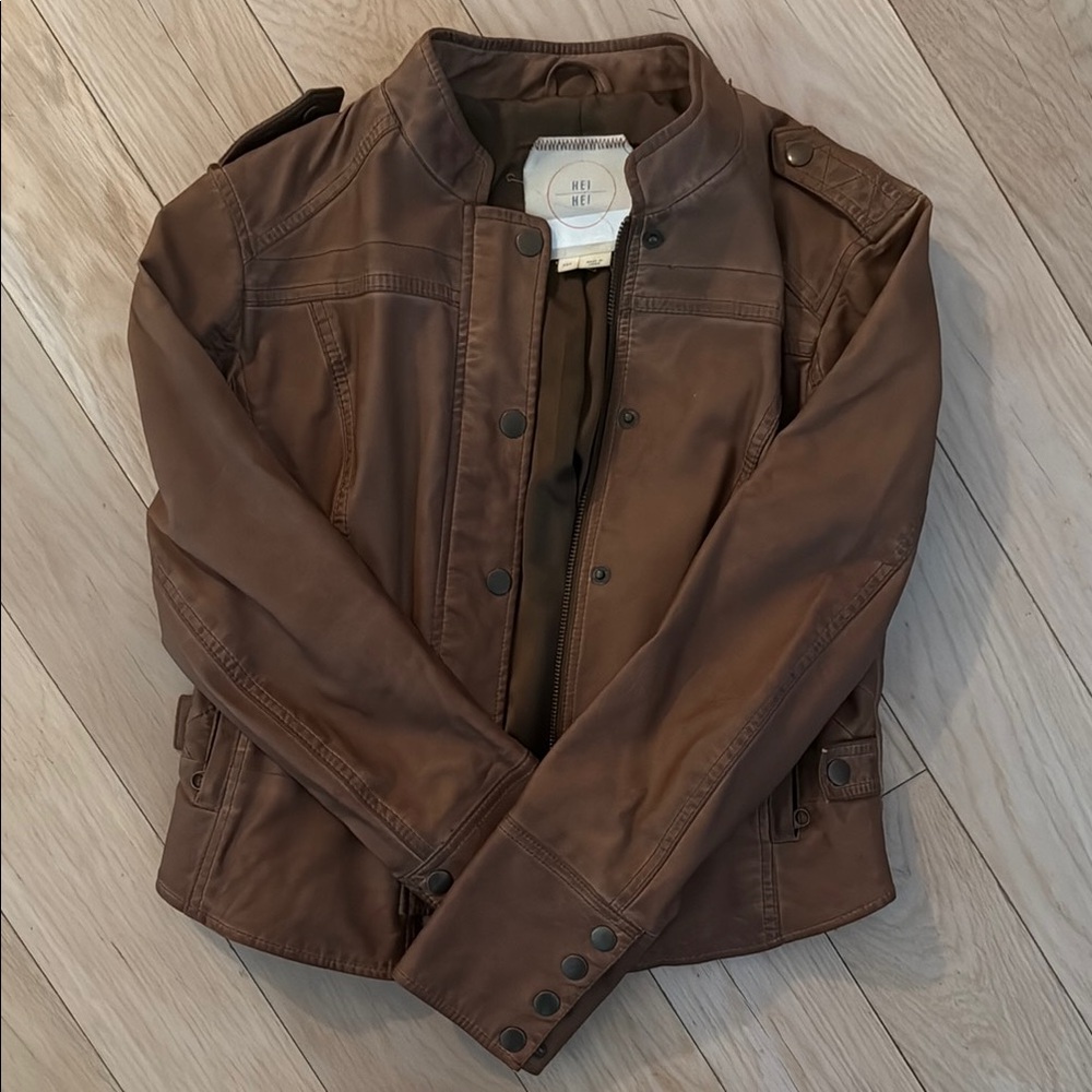Anthropologie Brown Leather Jacket